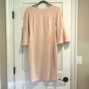 Pink Calvin Klein dress with bellbottom sleeves